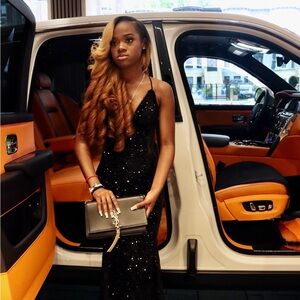 Black Sequin Gown